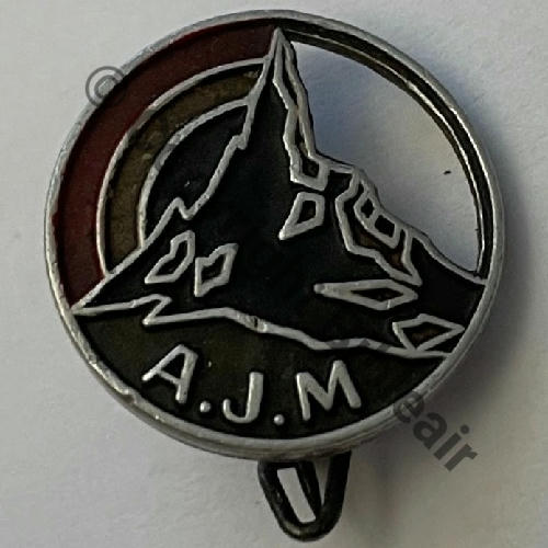 AJM Ancien Jeunesse et Montagne  A.AUGIS LYON 2Lign 2Griffes Alu peint Sombre Grenu 16mm 1942.44 Src.historiacollection2a PV16Eur 